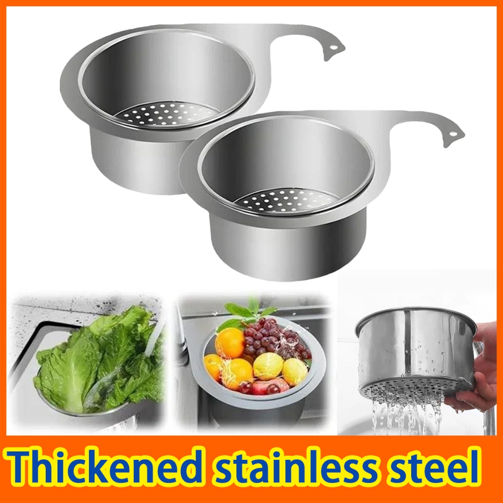 Multifunctional Drain Basket Stainless Steel Sink Drainer Waste Drain ...
