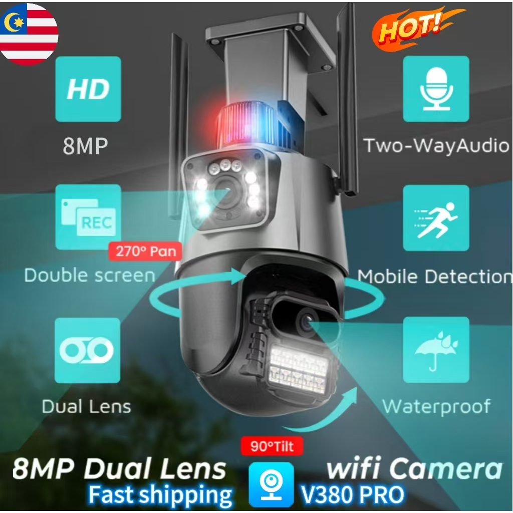 BUY 1 TAKE 1 V380 PRO Dual Lens IP66 360 Wifi CCTV Camera 4K 8MP HD ...