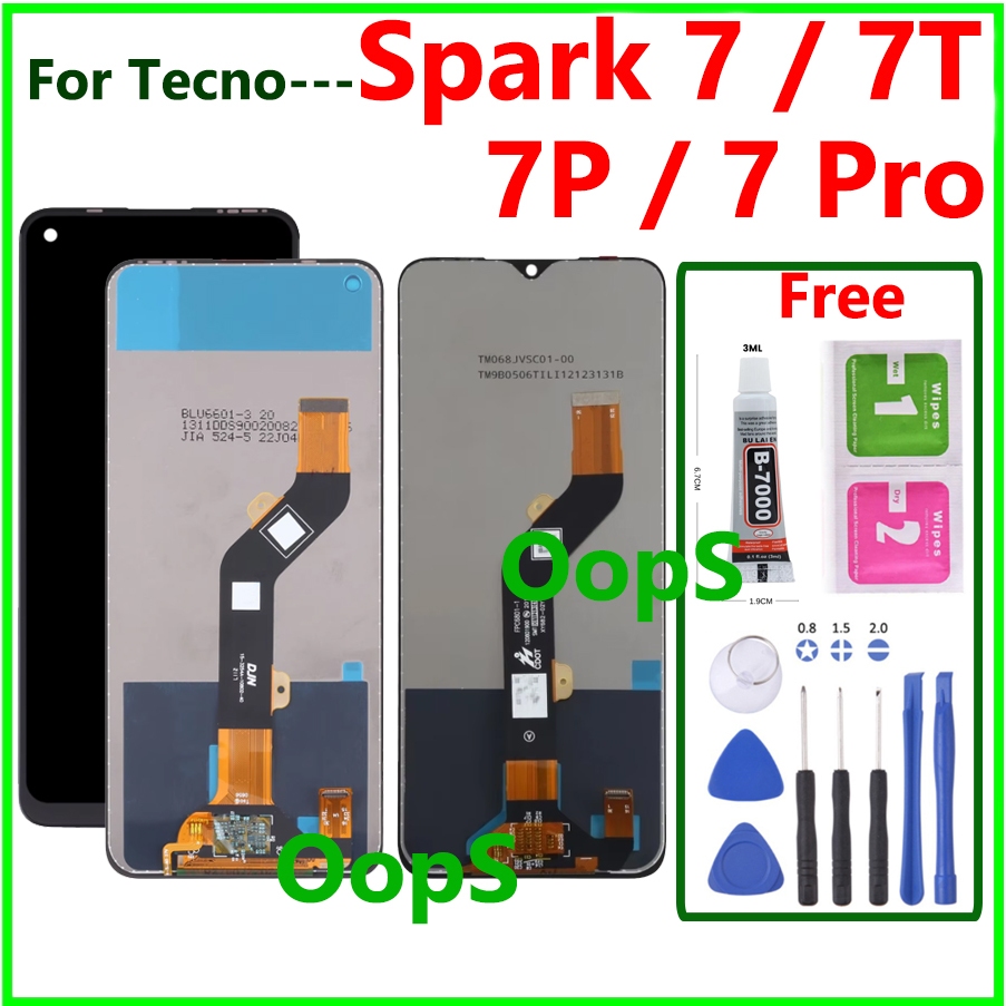 Original LCD For Tecno Spark 7 7T 7P 7 Pro KF7J KF8 KF6 KF6P LCD ...