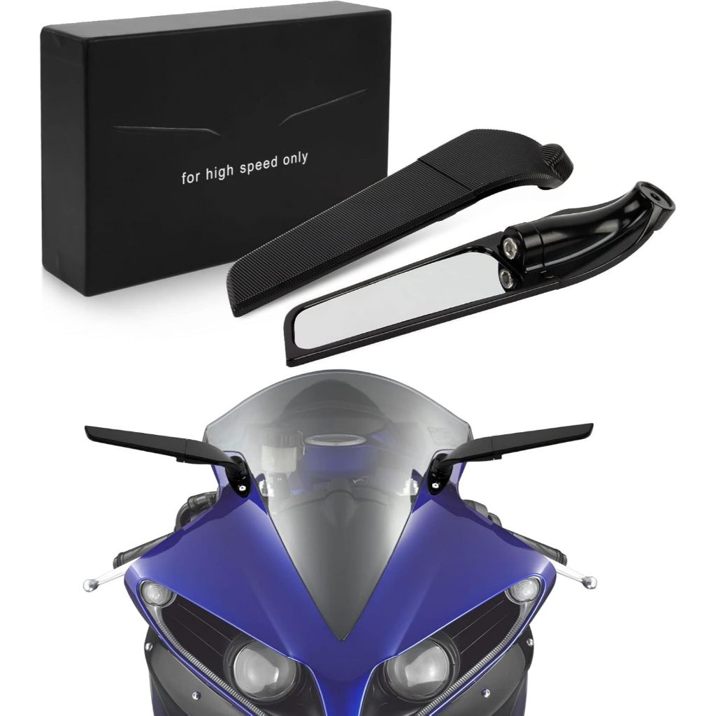 Motorcycle Rear View Mirror Wind Wing Adjustable Swivel Rear View ...
