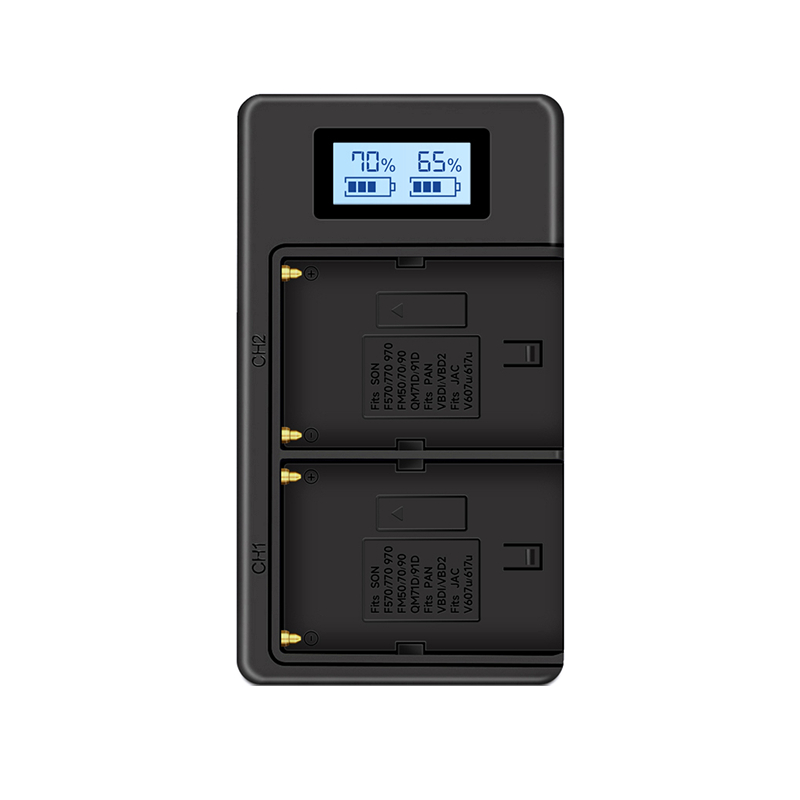ENEGON NP-F750 Lot de 2 Batteries de Rechange et Chargeur Smart LED pour Sony NP-F550 NP-F570 NP-F750 NP-F770 NP-F930 NP-F950 NP-FM500H NP-QM71 NP-QM91 NP-QM71D