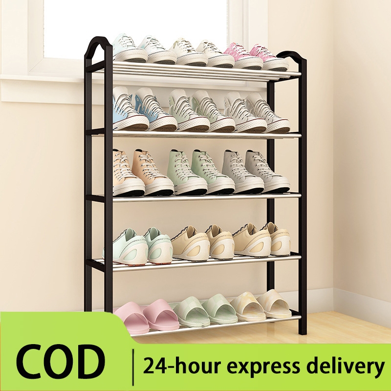 3/4/5/ Layers Floor Shoe Rack Organizer Stainless Steel Home Use Simple ...