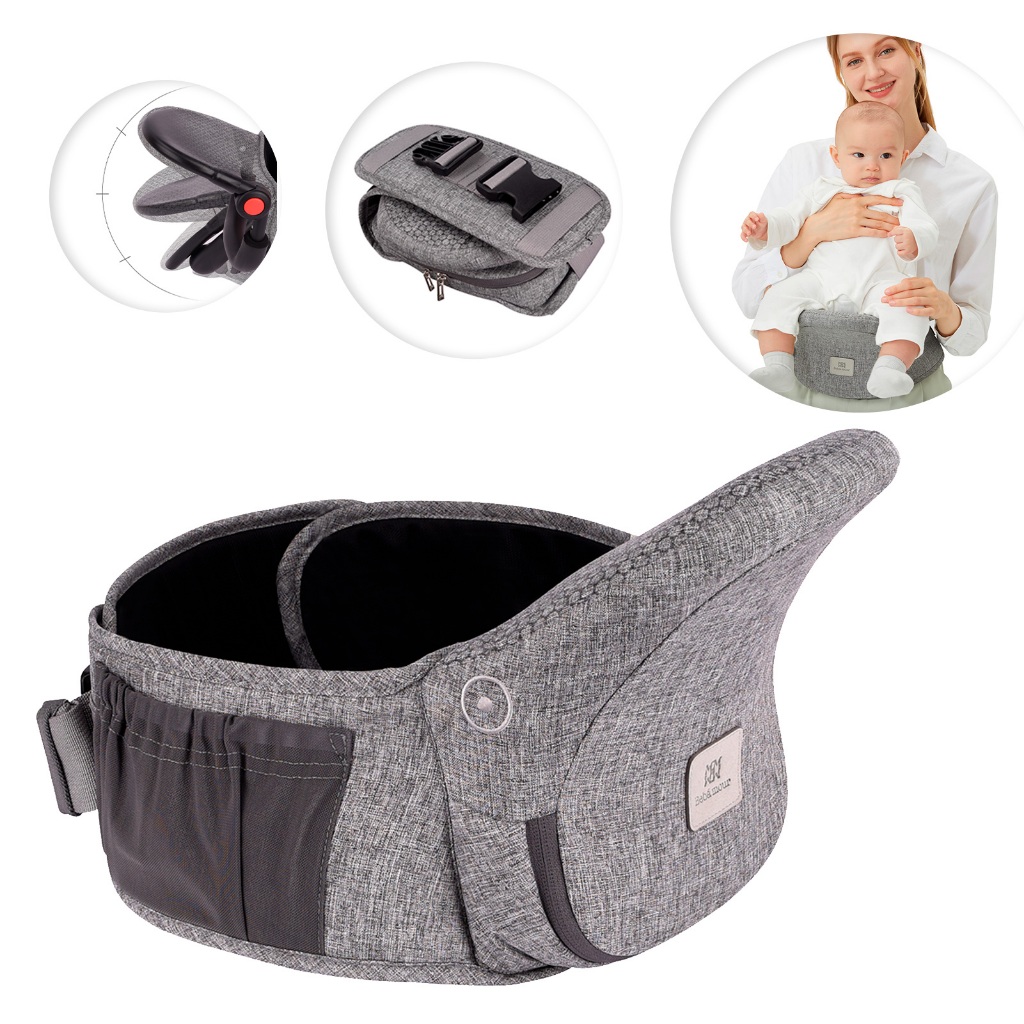 Bebamour Foldable Baby Carrier Hip Seat, Advanced Adjustable Waistband ...