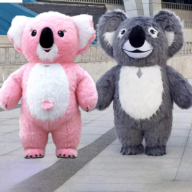 Giant Inflatable Koala Mascot Costume Grey Pink Koalas Plush Cosplay ...