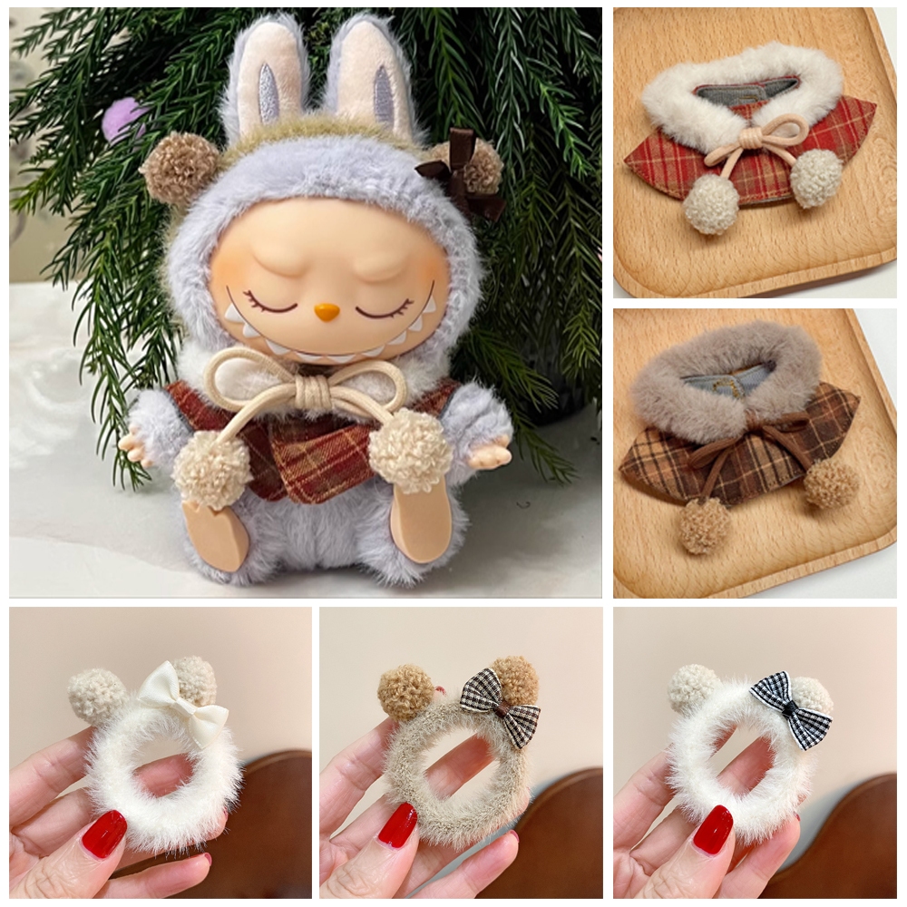 （No dolls）For 17cm Labubu doll Clothes Macaron Sitting Party Christmas ...