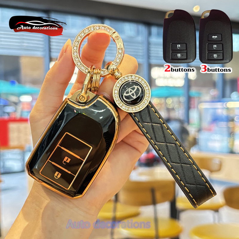 Toyota car key case For Toyota yaris vios key covers gold edge Toyota ...