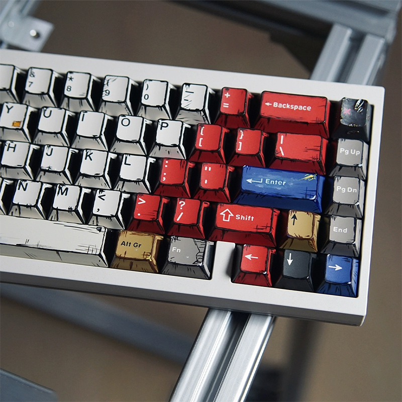 Comic Style Mixed Light Keycaps Cherry Profile Cherry PBT 141 Keys ...