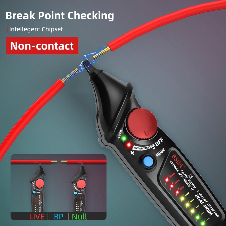 BSIDE Non-Contact Voltage Detector Tester Indicator Profession Smart ...