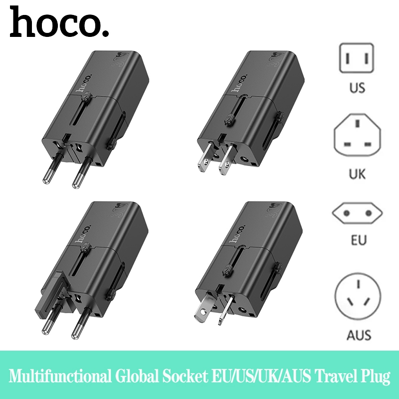 HOCO AC25 Universal Global Socket EU/US/UK/AUS Single Port PD30W Fast ...