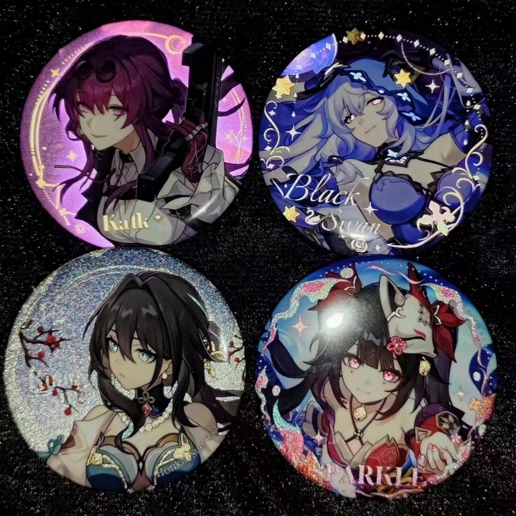 75mm Game Honkai Star Rail Sparkle Black Swan Kfaka Ruan Mei Badge ...