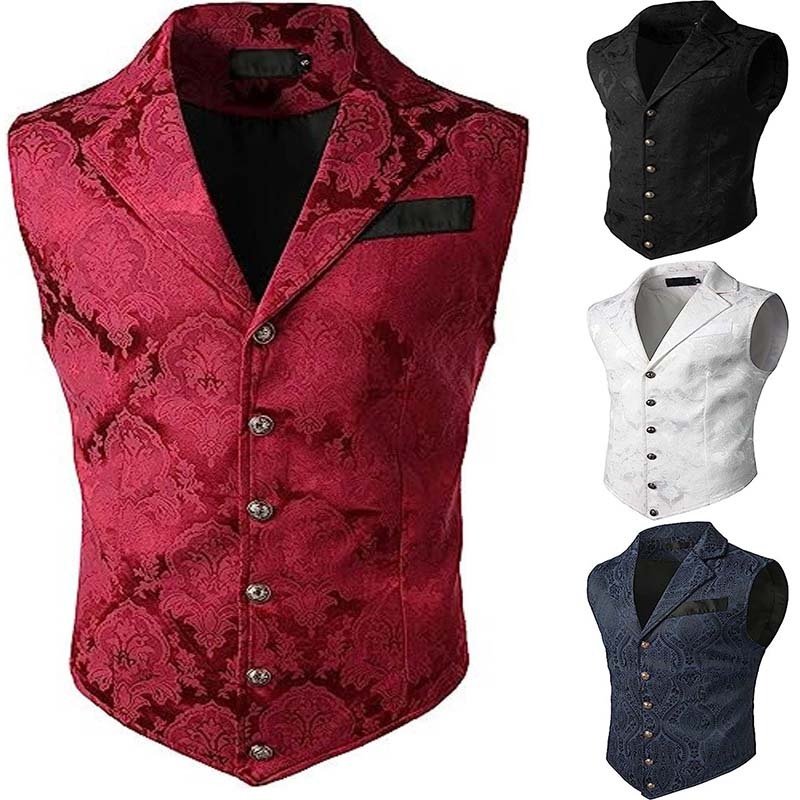 最終値下げk8.0 WAISTCOAT/GILET Men's Victorian Steampunk Gothic Vest – Single-Breasted Waistcoat