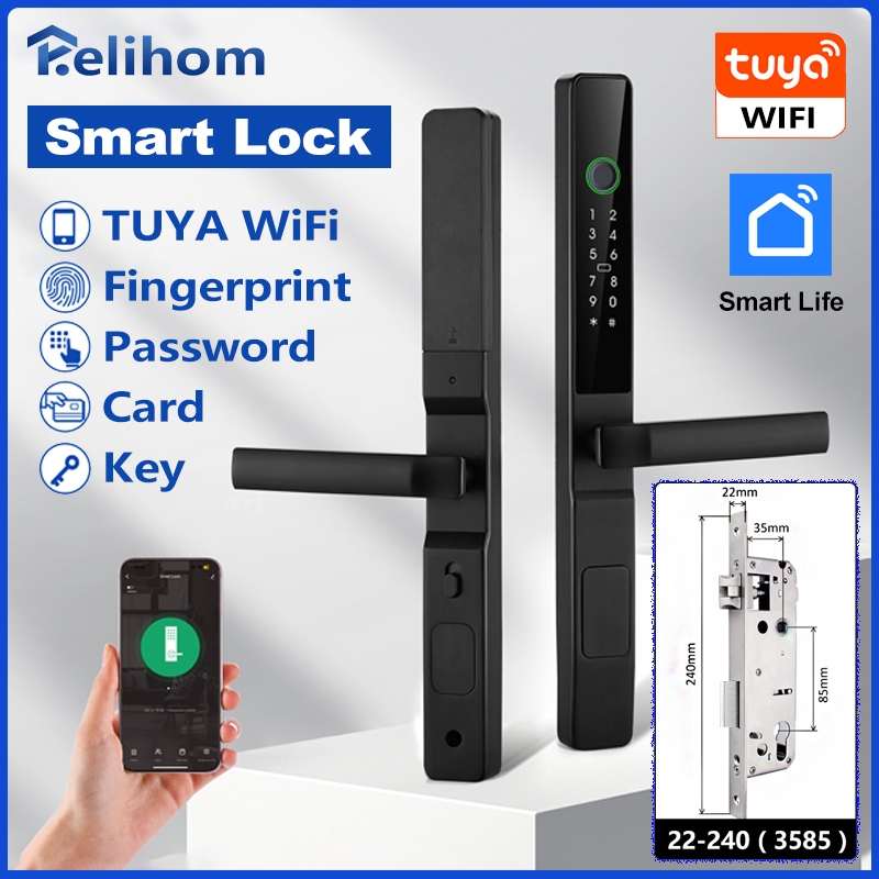 Relihom A01 Tuya WiFi Digital Password Smart Door Lock Fingerprint ...