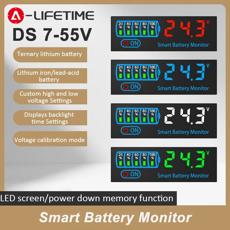 18650 Li-Ion Lipo Lithium Test 7–55 V Indicateur De Niveau De