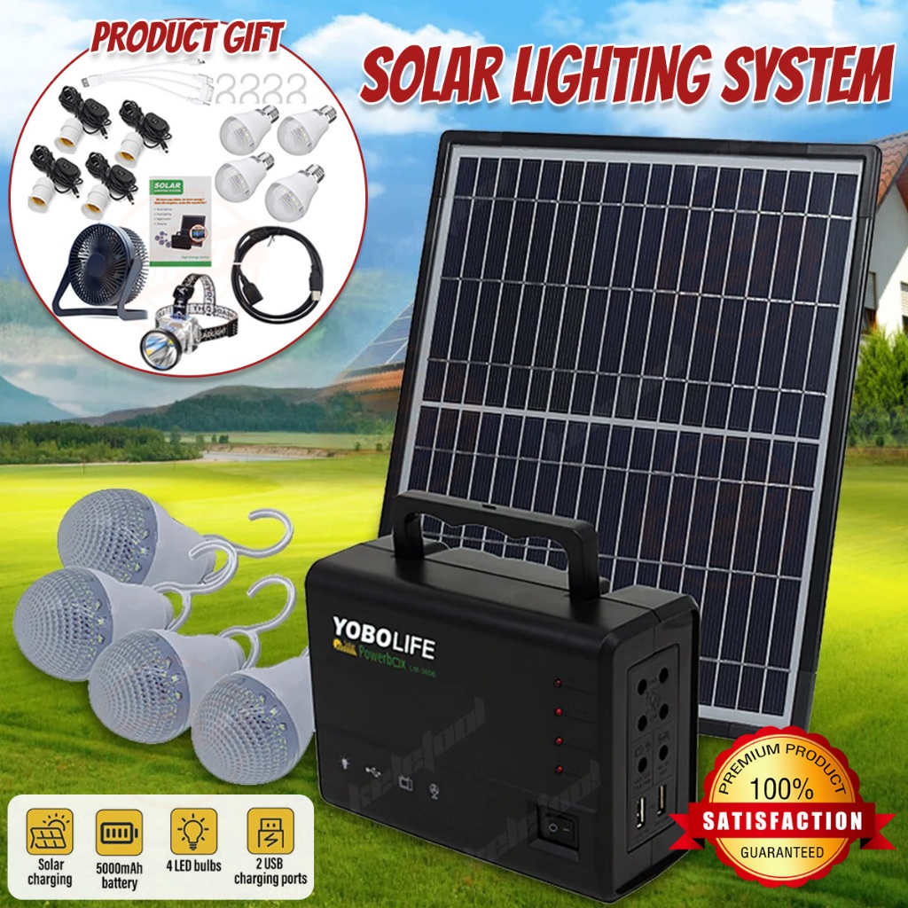 Solar Power System Equipment Home USB Power Bank Emergency Light Solar ...