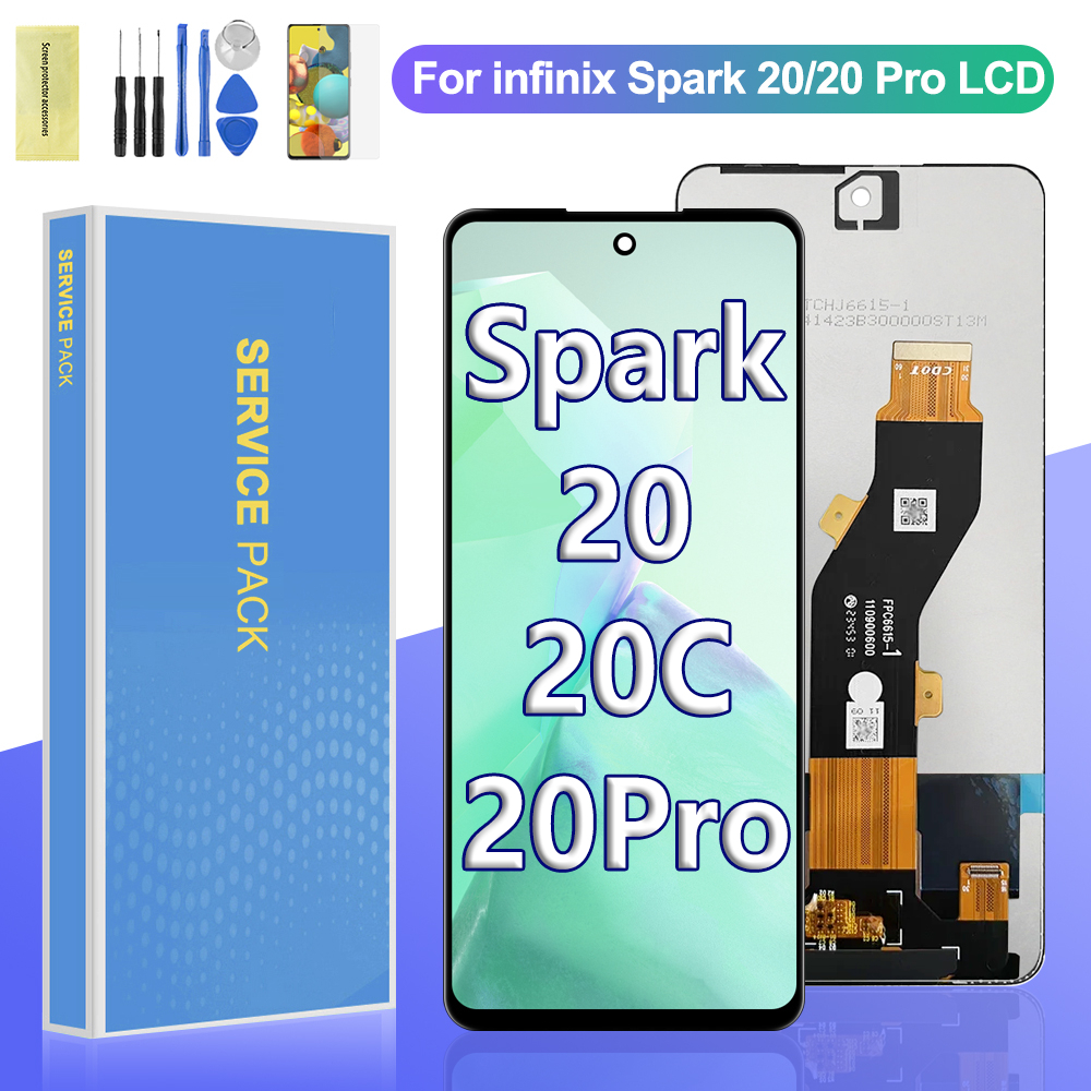 Original For Tecno Spark 20 20C 20 Pro LCD Display KJ5 BG7n KJ6 ...