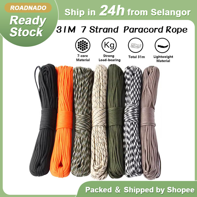 【Clearance】Paracord Rope 7 Core 30M Camping Rope Anti-slip Tent Rope ...