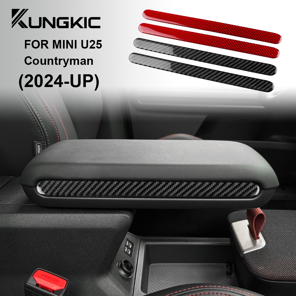 KUNGKIC Soft Carbon Fiber For MINI Countryman U25 2024 2025 Car Armrest 