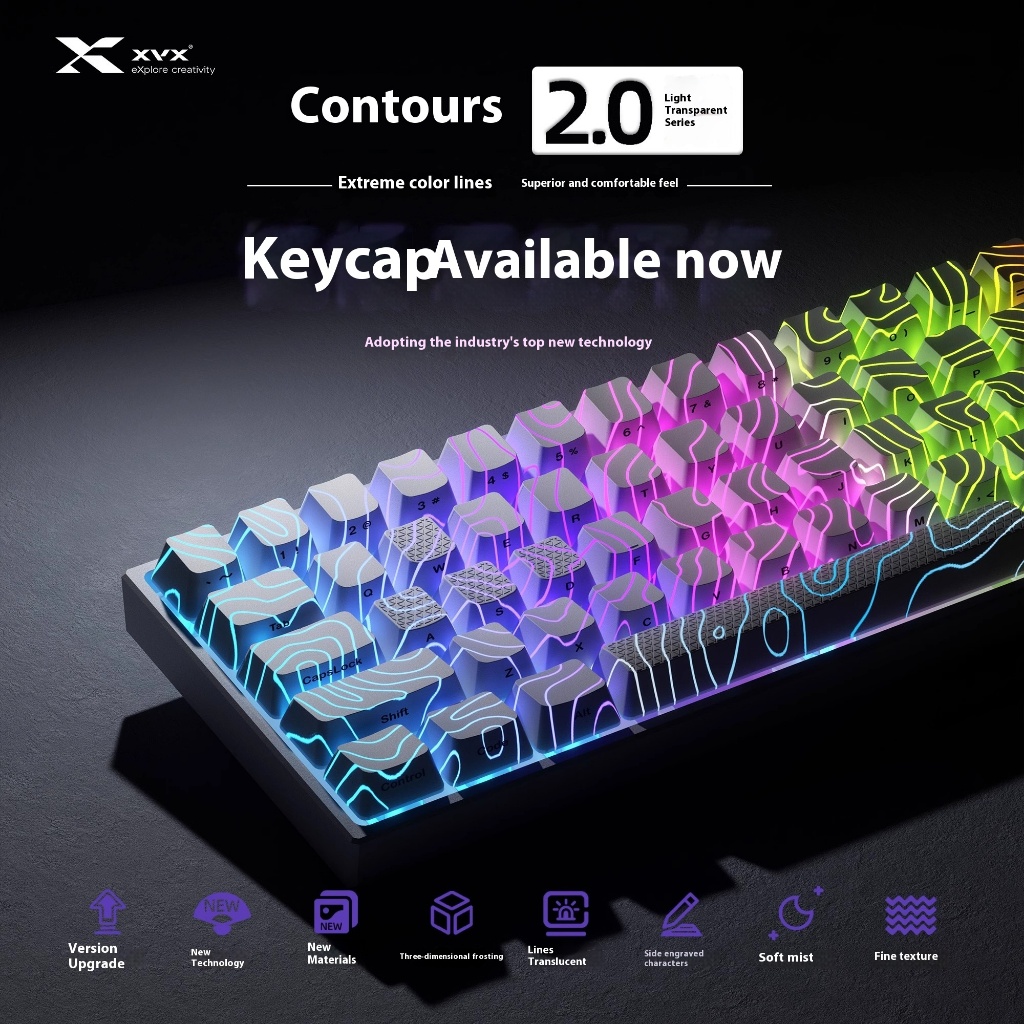 XVX Contour Line 2.0 Keycap Selection Pattern Transparent Keycap ...