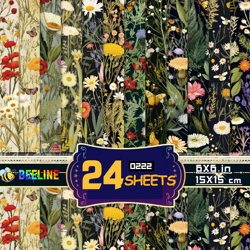 Beeline 24 Sheets Scrap Paper 15cm Origami Flower Scrapbook Paper ...