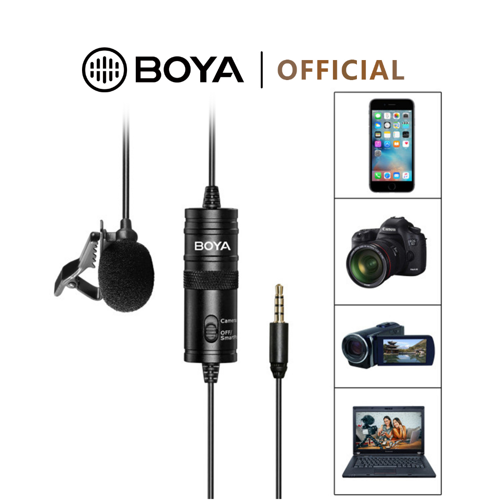BOYA BY-M1 Lavaliere Microphone 3.5mm Condenser Microphone For Phones ...