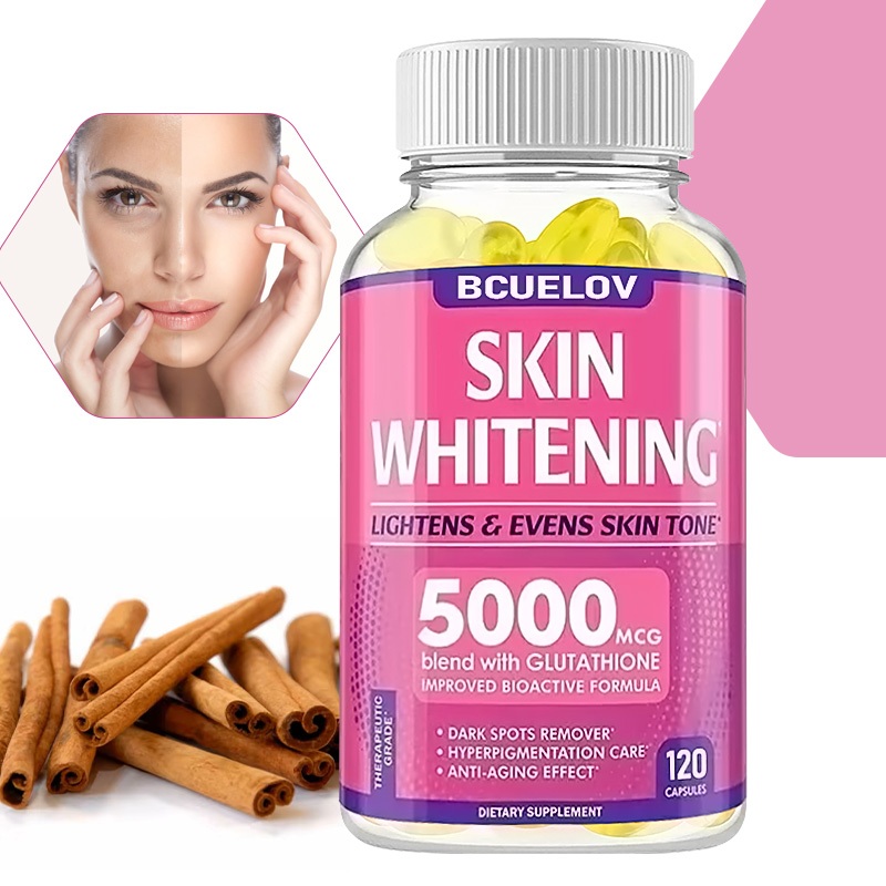 bcuelov glutathione 500mg Collagen Supplement Skin Hair Nails Bone Joint Support 120 Capsules bcuelov L-Glutathione supplements, immunity enhancement,