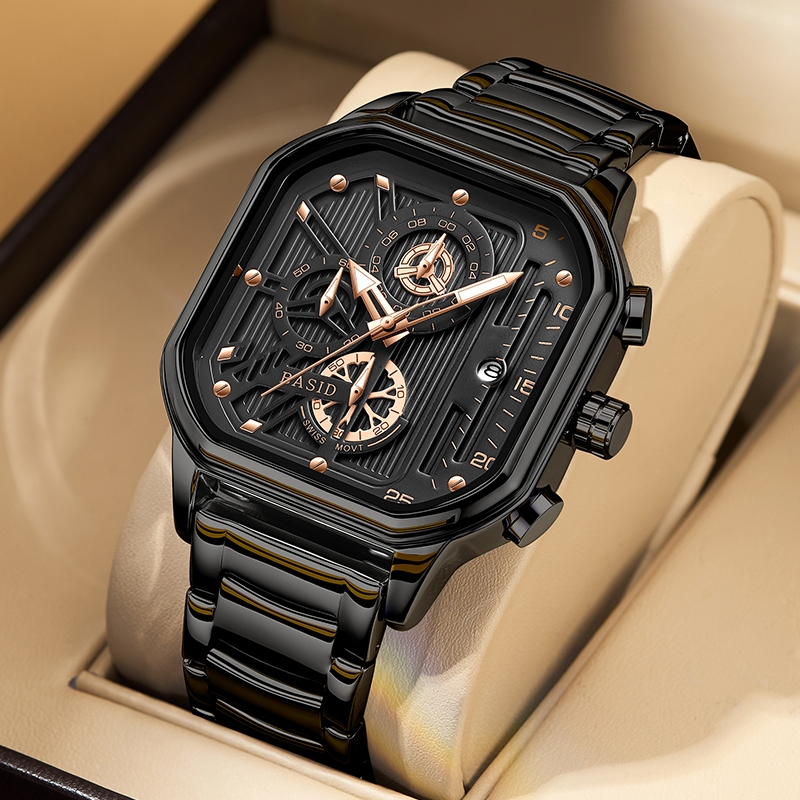 BASID Square Quartz Waterproof Watch For Men 7260 | Shopee Malaysia