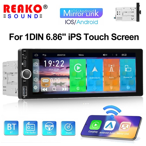 Ready Stock Wireless Carplay Android Auto AHD 1 Din Android Auto Car ...