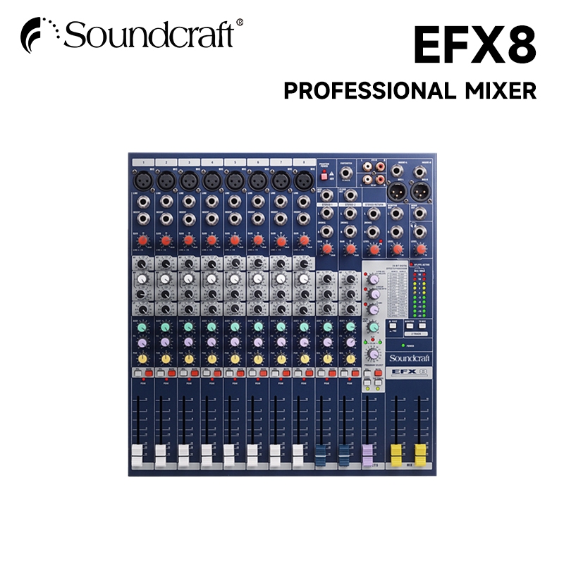 Soundcraft EFX-8 Professional 8-Channel Mixer, Built-in Lexicon Effect ...