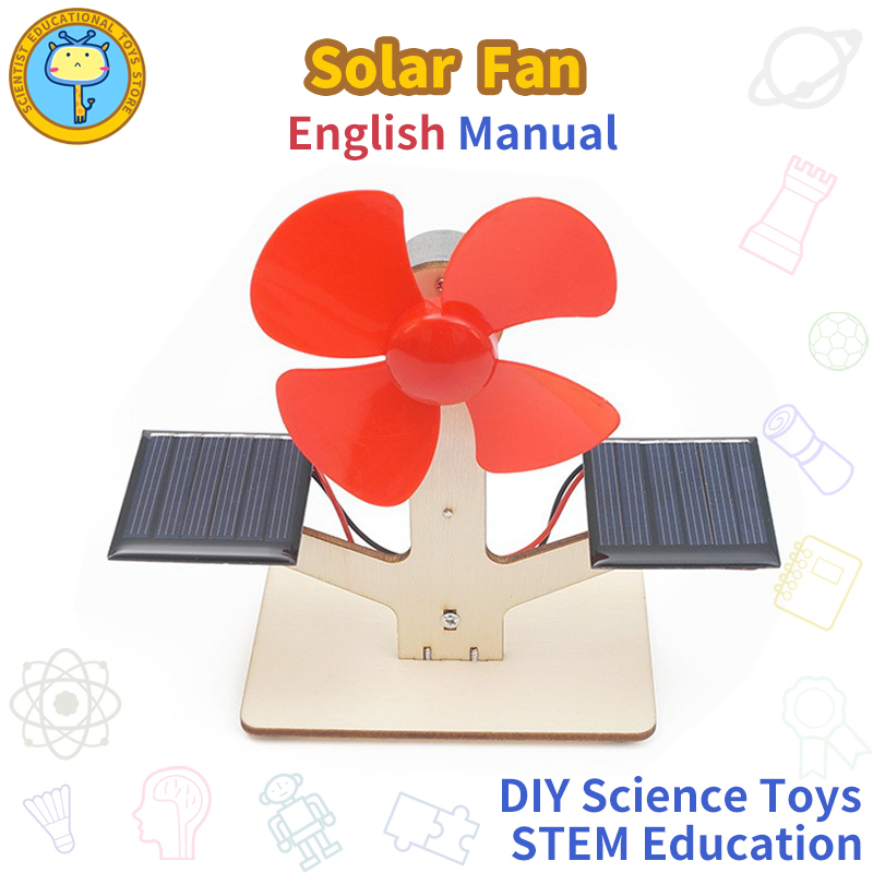 🚀Science Toys🔥DIY Solar Fan STEM Kit Kids Electric Educational Assemble ...