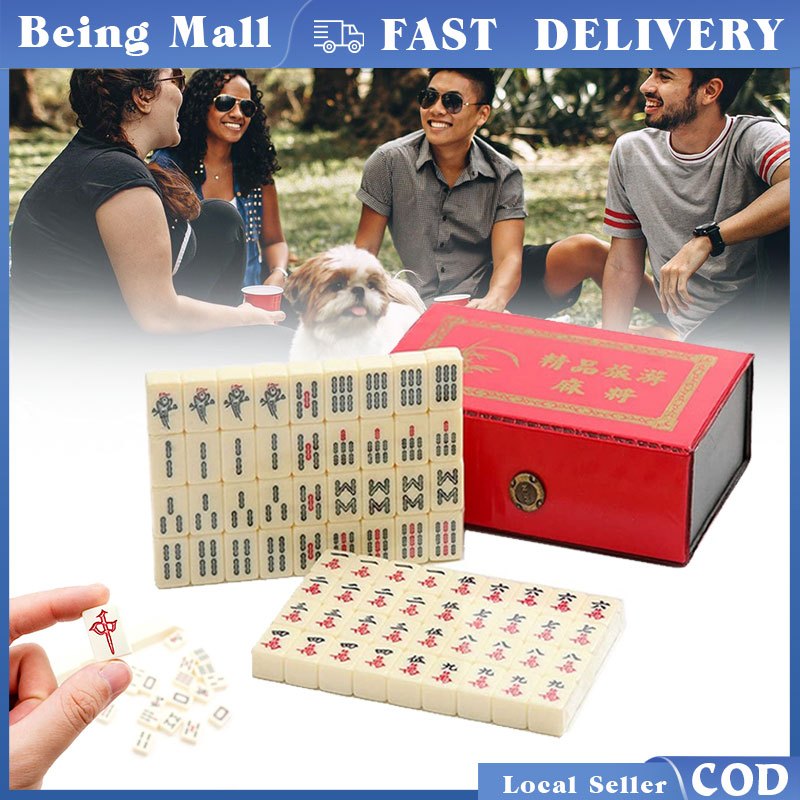 Nisorpa 3 x 2,25 cm Chinese Majong-set, solide structuur, gemakkelijk