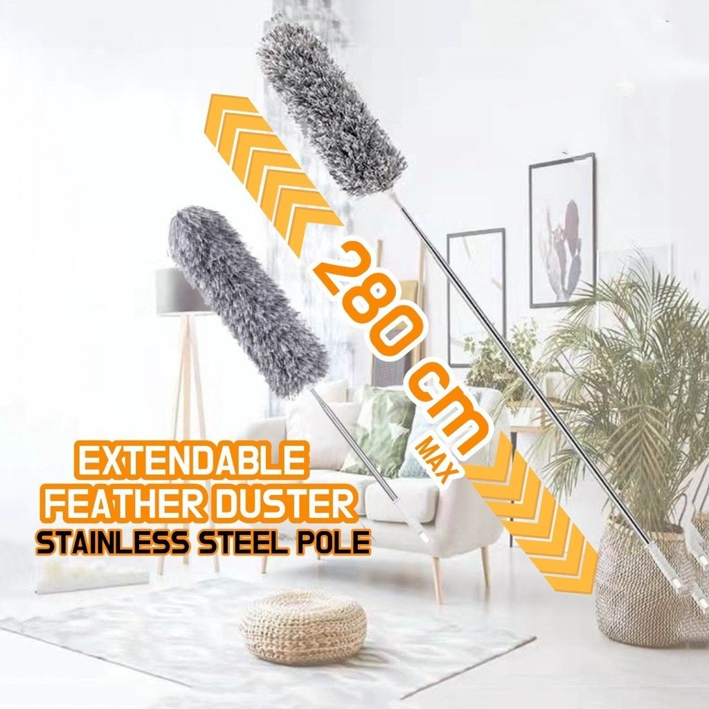 280cm Extendable Microfiber Duster Premium Extra Long Handle Bendable ...