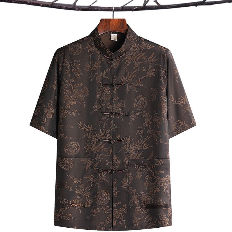 Chinese Traditional Clothes Man中國風男裝冰丝短袖汉服上衣唐裝男裝上衣#中國風男裝衬衫#漢服 男裝漢服#L#古装 ...
