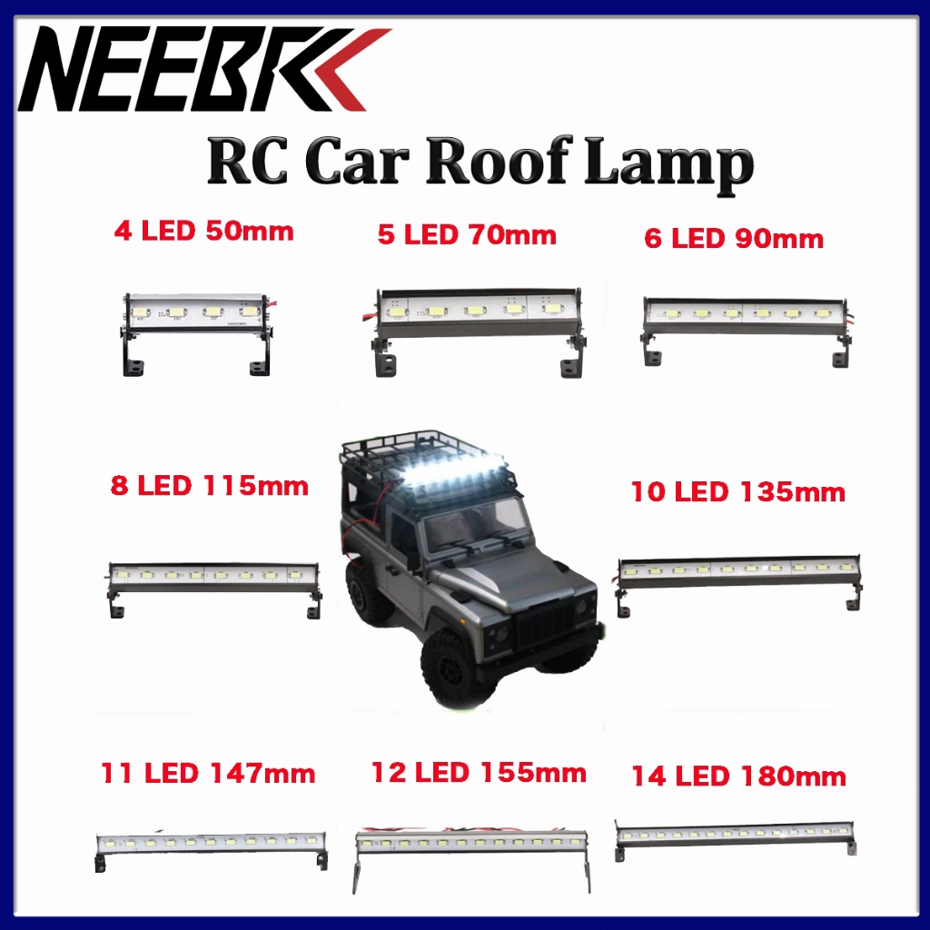 Barre De LED Pour RC 1/10 - 4/5/6 LED, Pour Toit De Crawler SCX10, D90, TRX4, Wraith