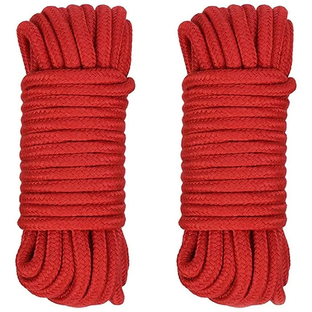Red Cotton Rope 8mm Multi Purpose Strong Soft Tying Cord for Camping ...