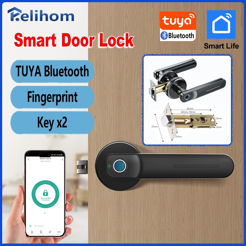 Relihom S01 Tuya Bluetooth Smart Door Lock Fingerprint Digital Door ...