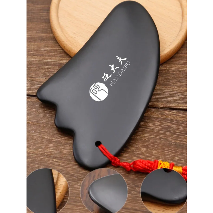 In stock】脸部 刮痧板 Gua sha board 刮痧板 正宗 泗滨 砭石脸部 刮痧板 女脸部 面部 腿部 背部 颈肩部 经络刷刮痧 ...