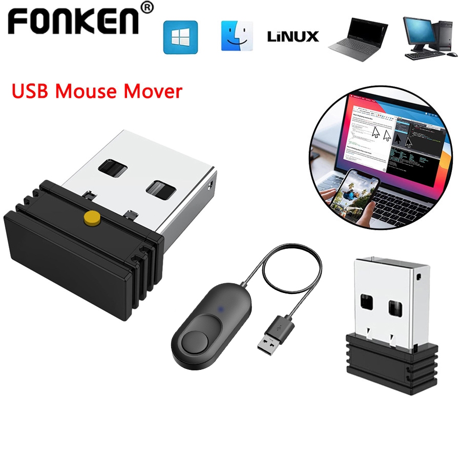 Fonken USB Mouse Jiggler Mouse Mover Undetectable Mouse Movement ...