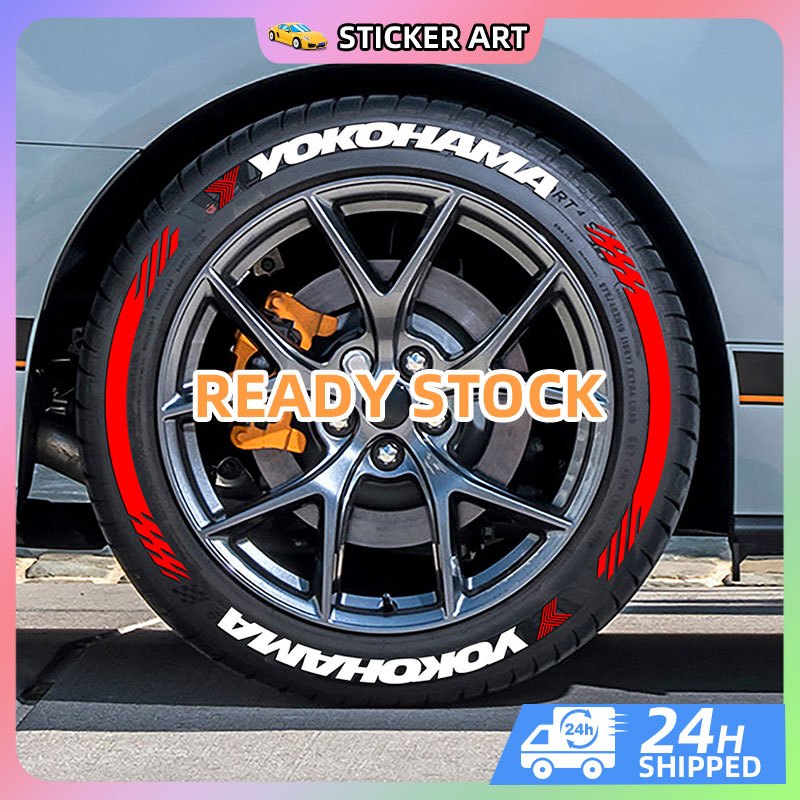 1 Set YOKOHAMA ADVAN 3D Logo Tire Letter Stickers Car Wheels Rubber ...