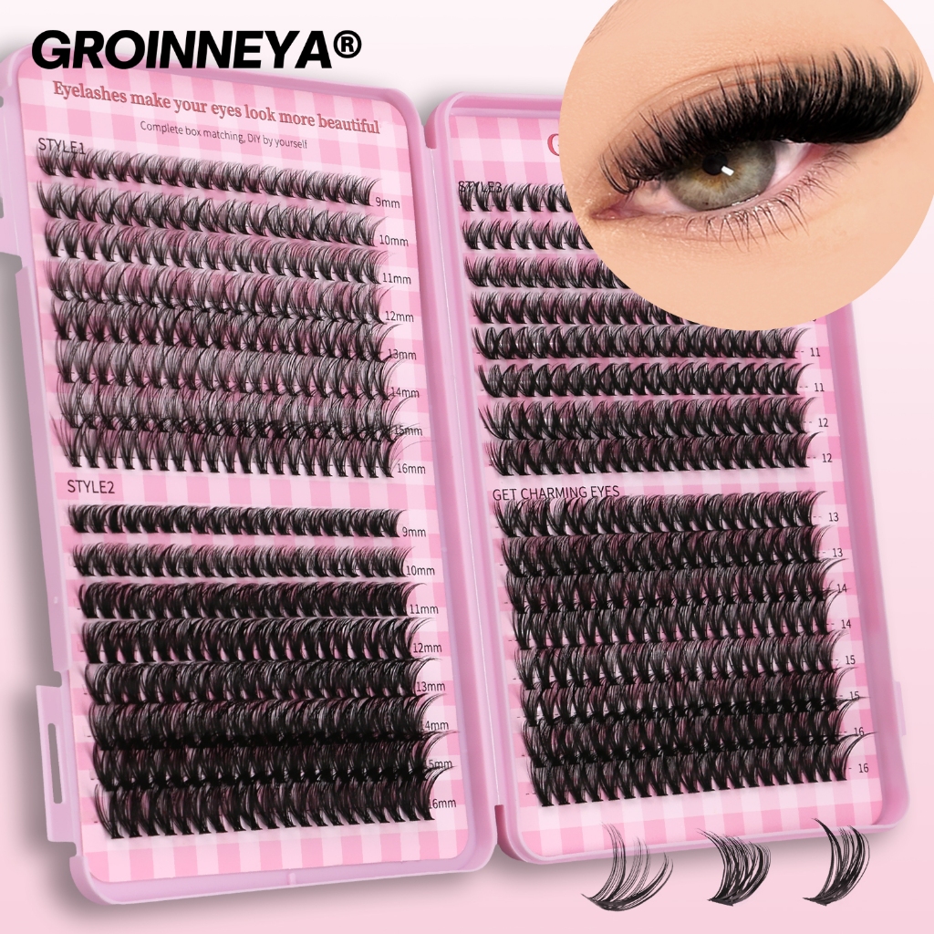 GROINNEYA DIY Lash Clusters Mixed Tray Lashes Individual Lashes ...