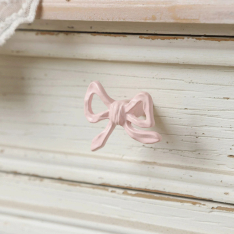French Iron Furniture Cabinet Door Handle Drawer Knob Pink Bow Decor ...