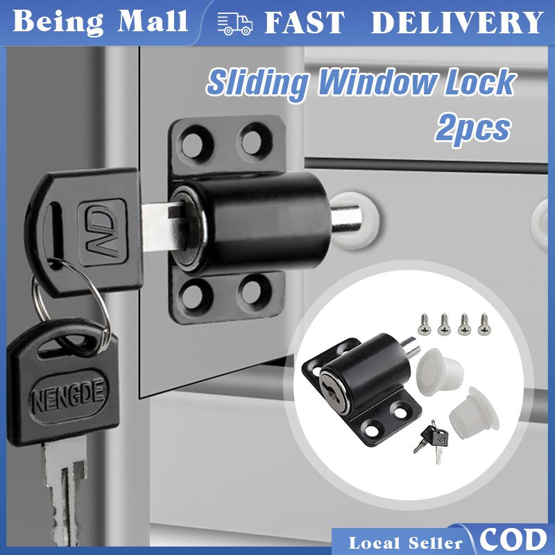 2Pcs Sliding Window Lock With 2 Key Antitheft Door Window Security Lock ...