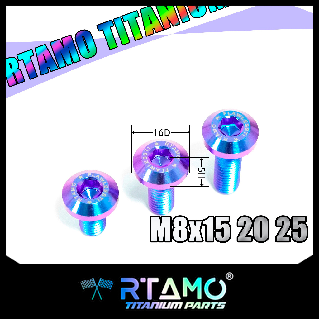 4 Bulloni M8x25 Mm In Titanio Gr5 - Per Stelo BMX, Testa Esagonale Brugola, Leggeri E Resistenti - Foto 3