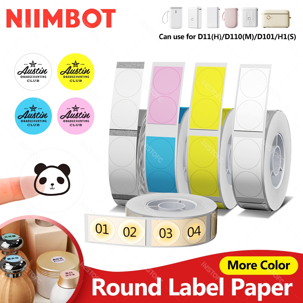 NIIMBOT Round Label Paper Suitable for NIMBOT D11/D110/D101/H1/H1S ...