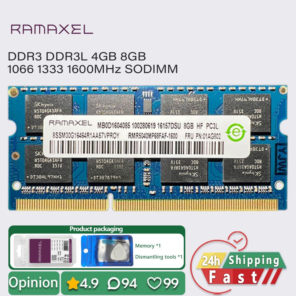 RAMAXEL ddr3 ddr3l 4gb 8gb 1600 1333 1066 MHz laptop memory sodimm ram ...