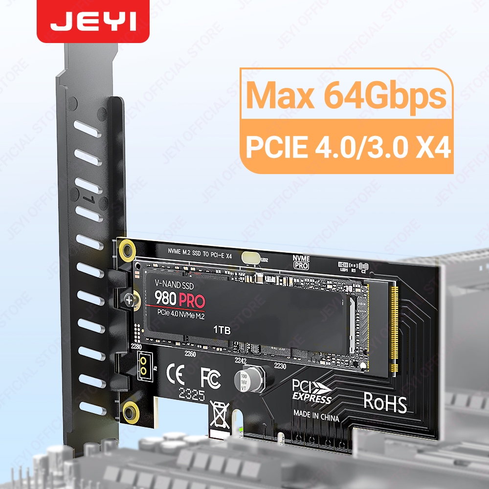 JEYI M.2 NVME SSD to PCIe 4.0 x1 Adapter Card, 2280 SSD PCIE X1 ...