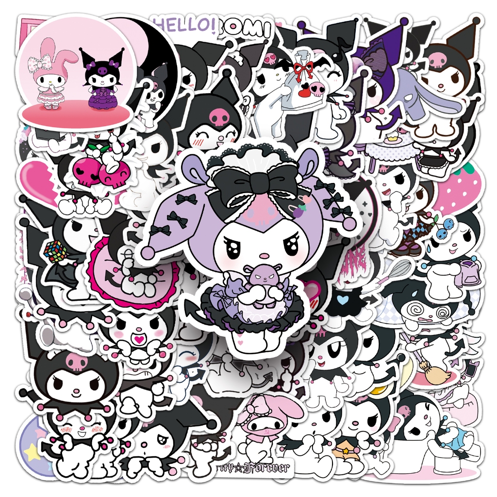 New 100Piece Funny Sanrio Kuromi DIY Creative Waterproof Stickers For ...