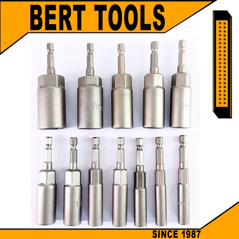 SEKETMAN 1/4" Hex Magnetic Nut Driver Set – SAE & Metric Sizes With Bits, Extensions, Storage Case