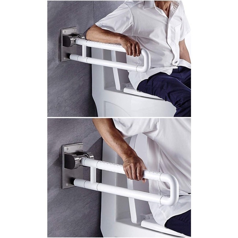 Toilet Grab Bar Safety Rail, Bath Non-Skid Barrier-Free Folding Safety ...