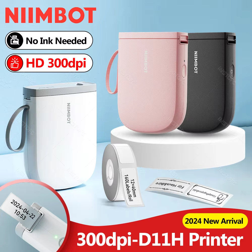 thumbnail image 2 of Niimbot D11 Labels Maker Tape, Waterproof Thermal Barcode Label Printer Paper Stickers Labeler 2 of 12