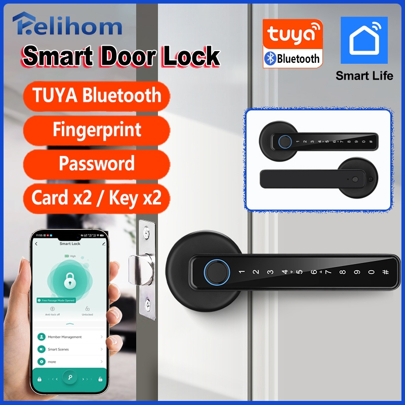 Relihom S03 TUYA Bluetooth Digital Door Lock Smart Multifunctional ...